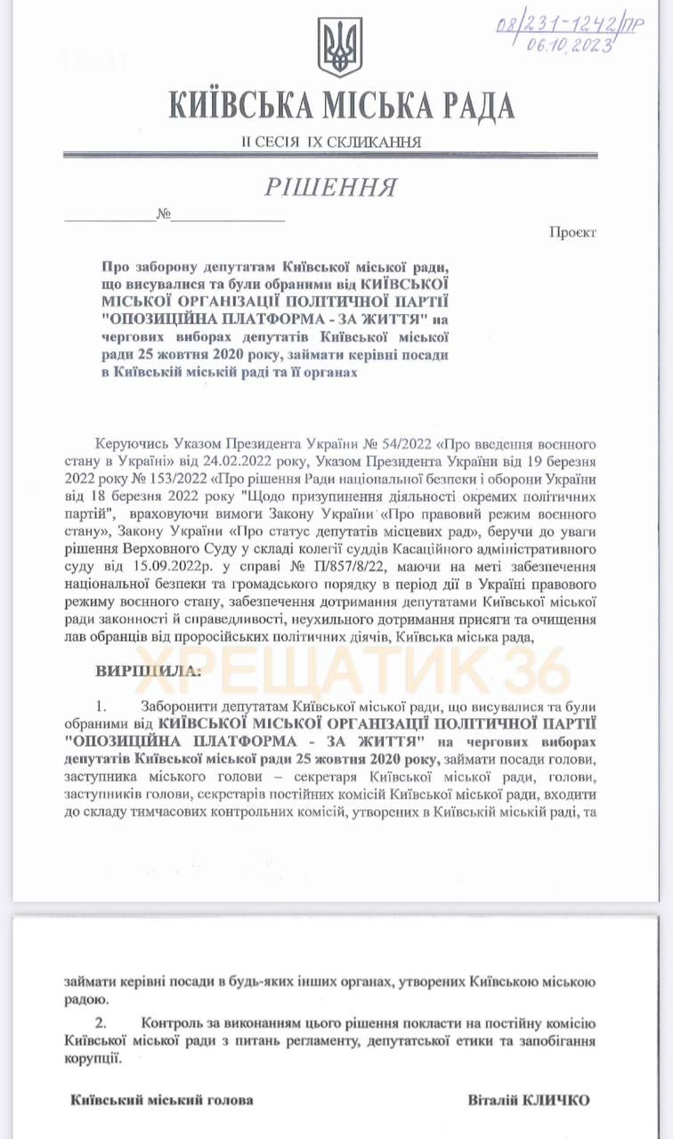 Рішення про зупинку повноважень ОПЖЗ