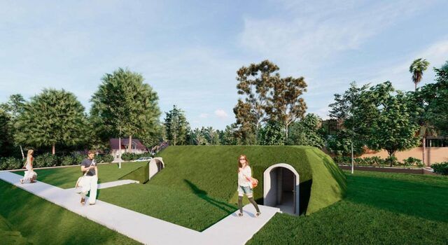 Такой вид будет иметь встроенная конструкция защитного сооружения. Визуализация: Shelter.industriallv.com Такой вид будет иметь встроенная конструкция защитного сооружения. Визуализация: Shelter.industriallv.com