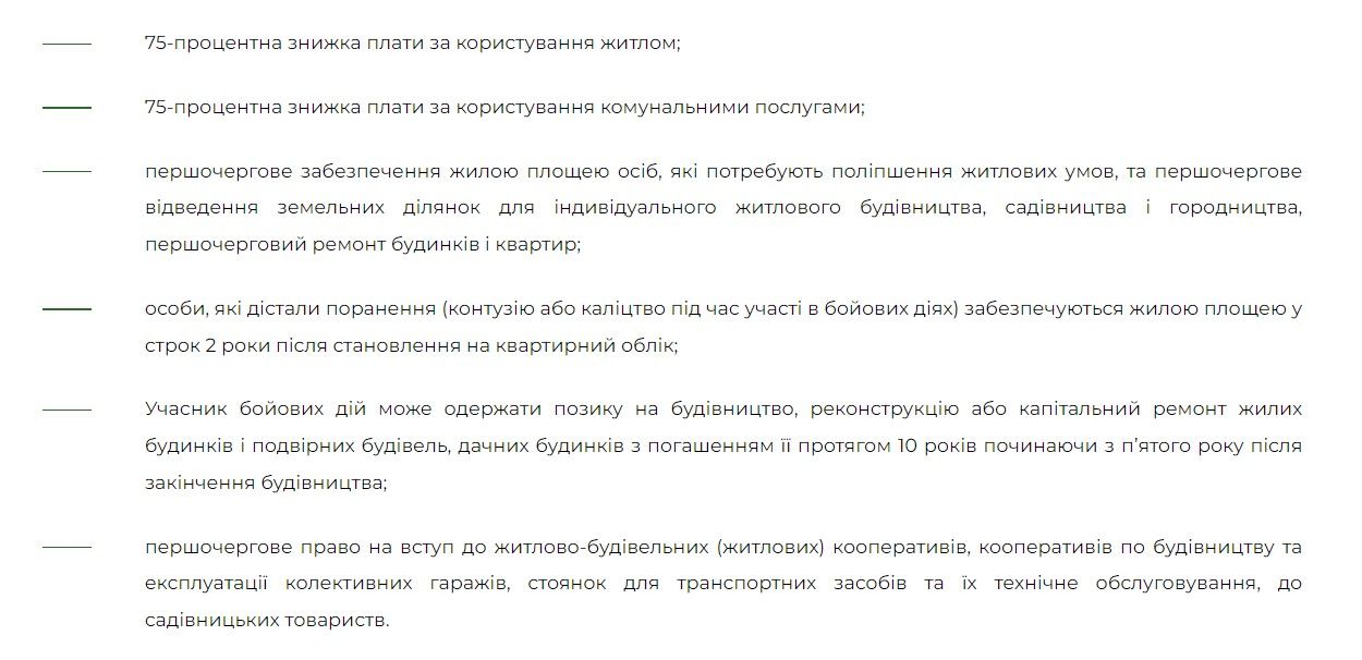 Пільги, що стосуються житлових питань Пільги, що стосуються житлових питань