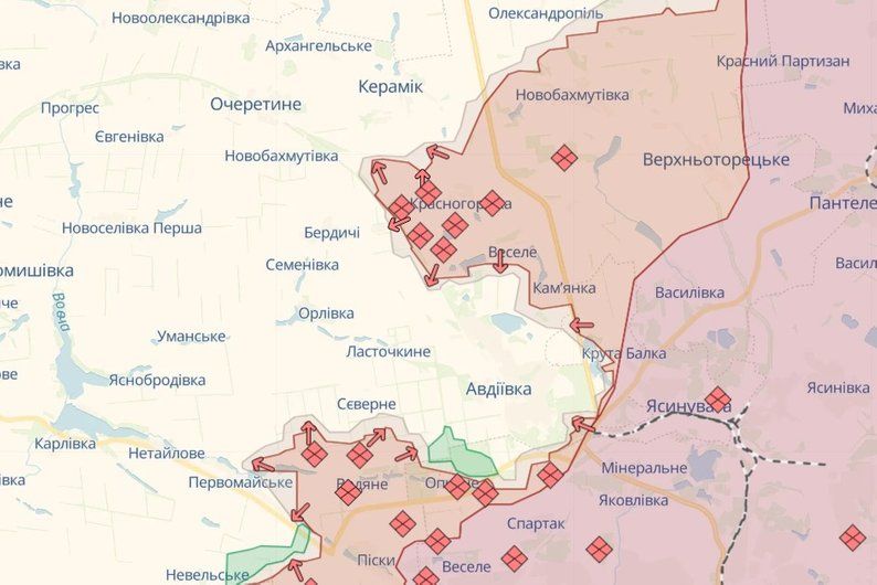 Скрін з мапи DeepState Скрін з мапи DeepState