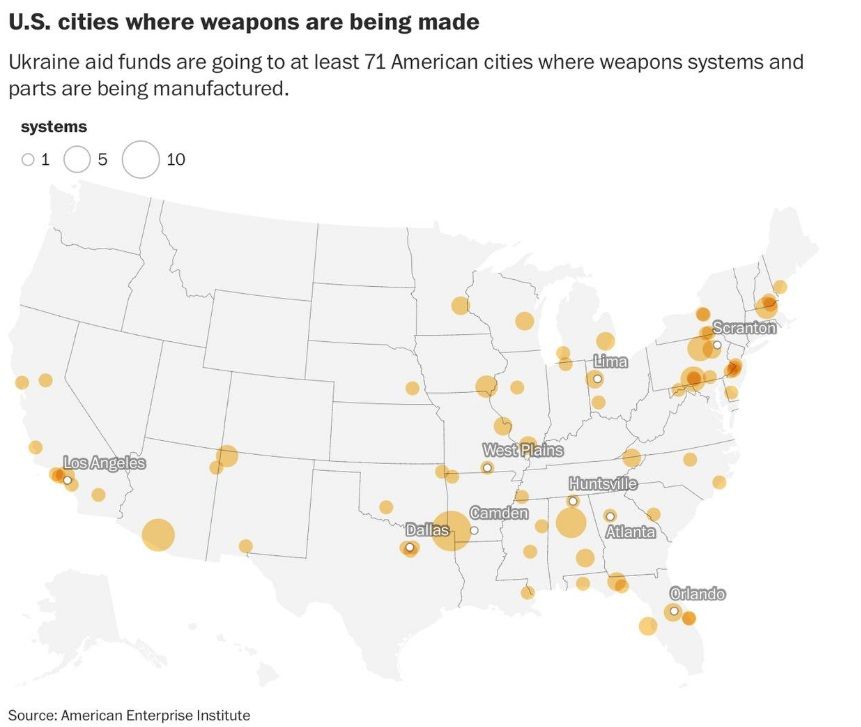 Города США, где производят вооружение Города США, где производят вооружение