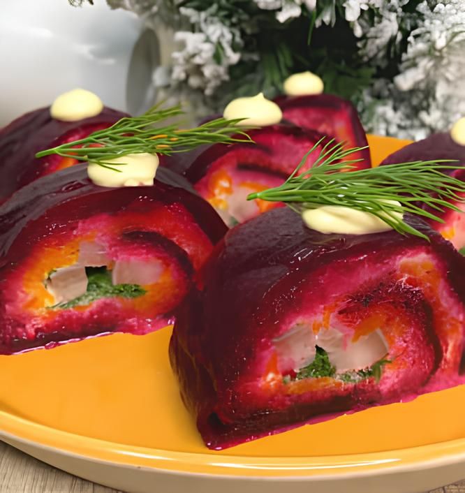 Рулет из "шубы" - оригинальный способ приготовить любимый салат.  Рулет из "шубы" - оригинальный способ приготовить любимый салат.