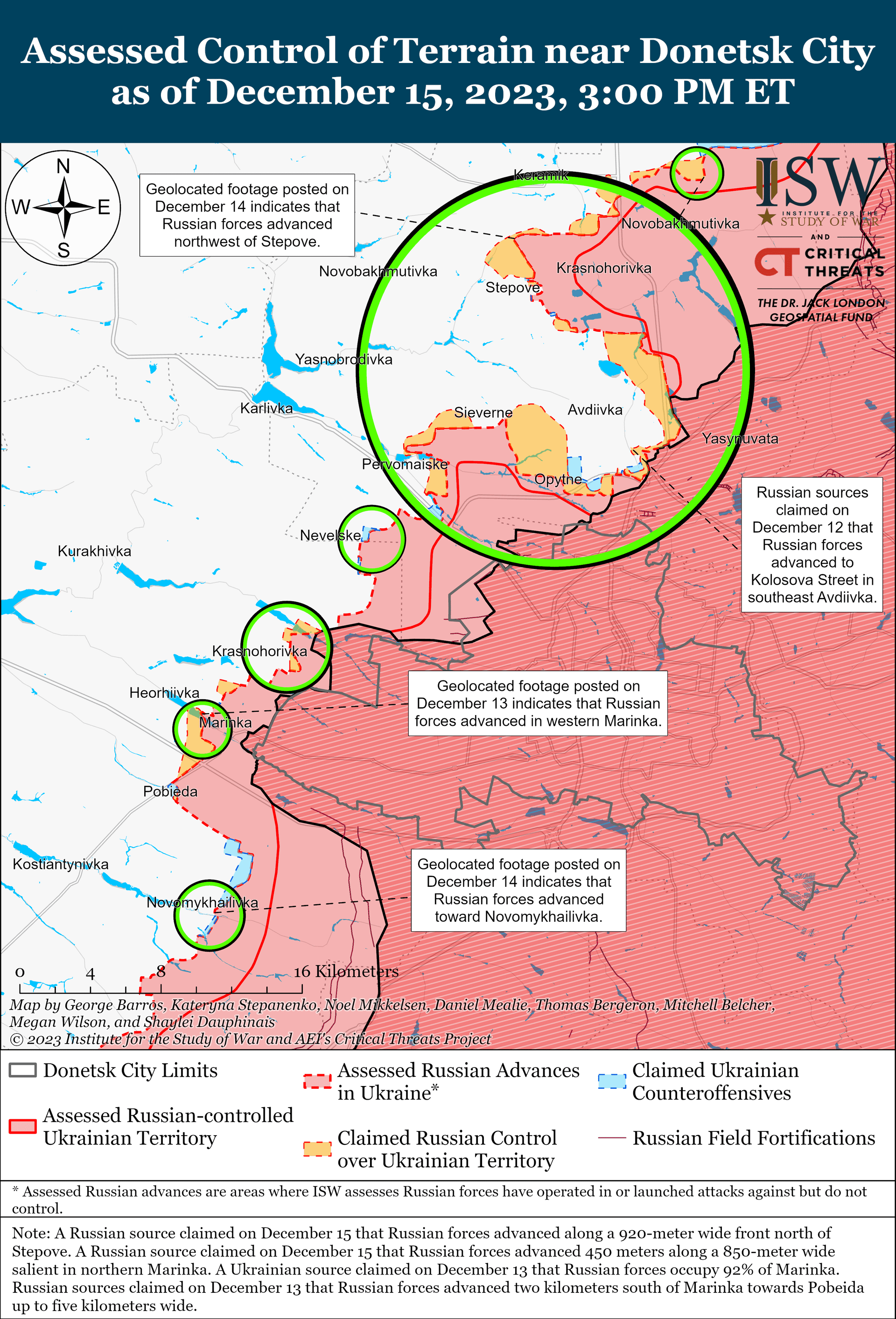 Окупанти просунулись біля Авдіївки та в Мар'їнці: подробиці від ISW 3