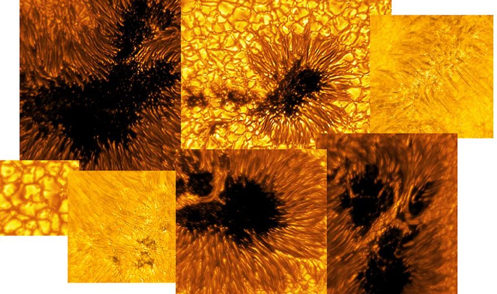 Виды солнечной поверхности или фотосферы в хорошем качестве