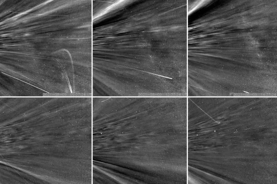 Паркер имеет камеру бокового обзора, позволяющую обнаруживать свет, рассеянный частицами солнечной короны