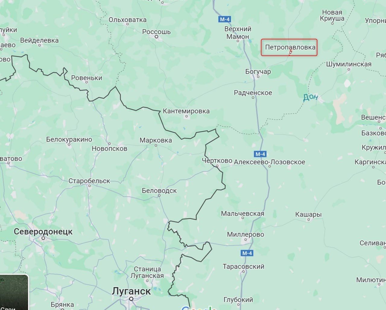 Петропавловка на карте Петропавловка на карте