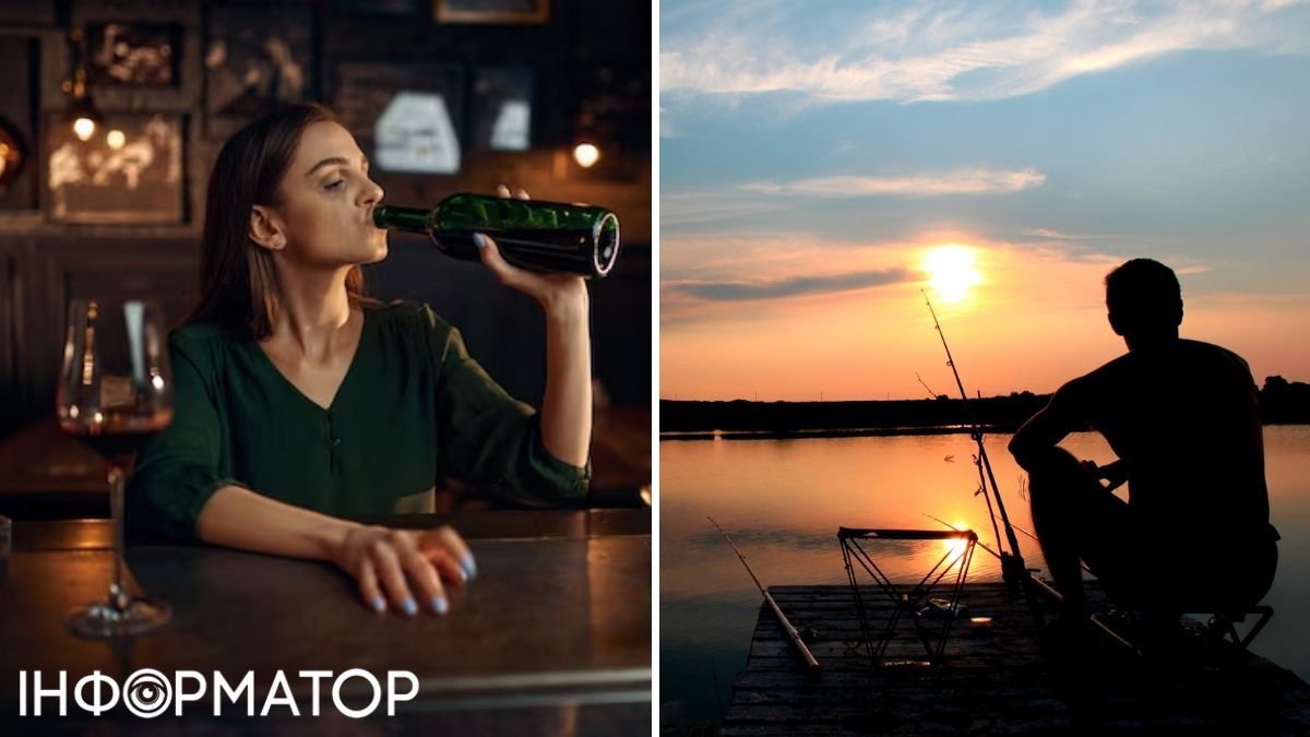 На рыбалке и пьет