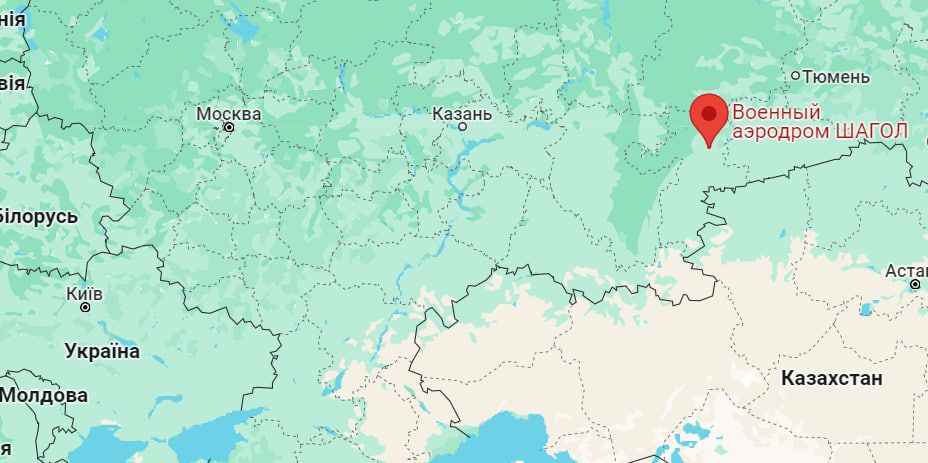 Аеродром "Шагол" на карті Аеродром "Шагол" на карті