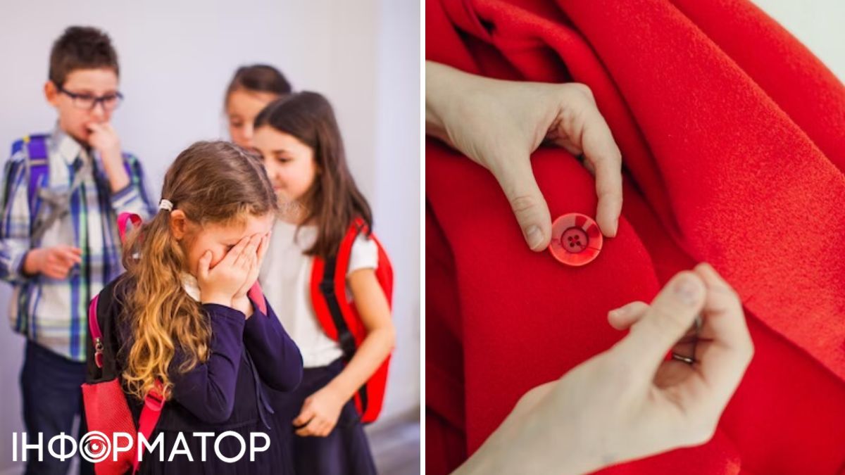 Плачет и пришивает пуговицу