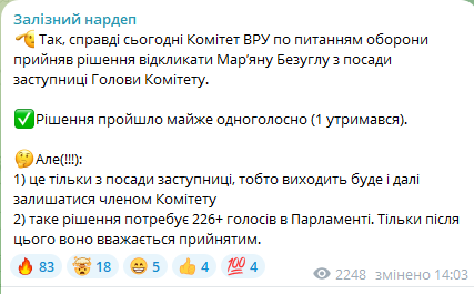 Марианна все: Безуглуе отозвали с должности заместителя председателя комитета по нацбезопасности 1
