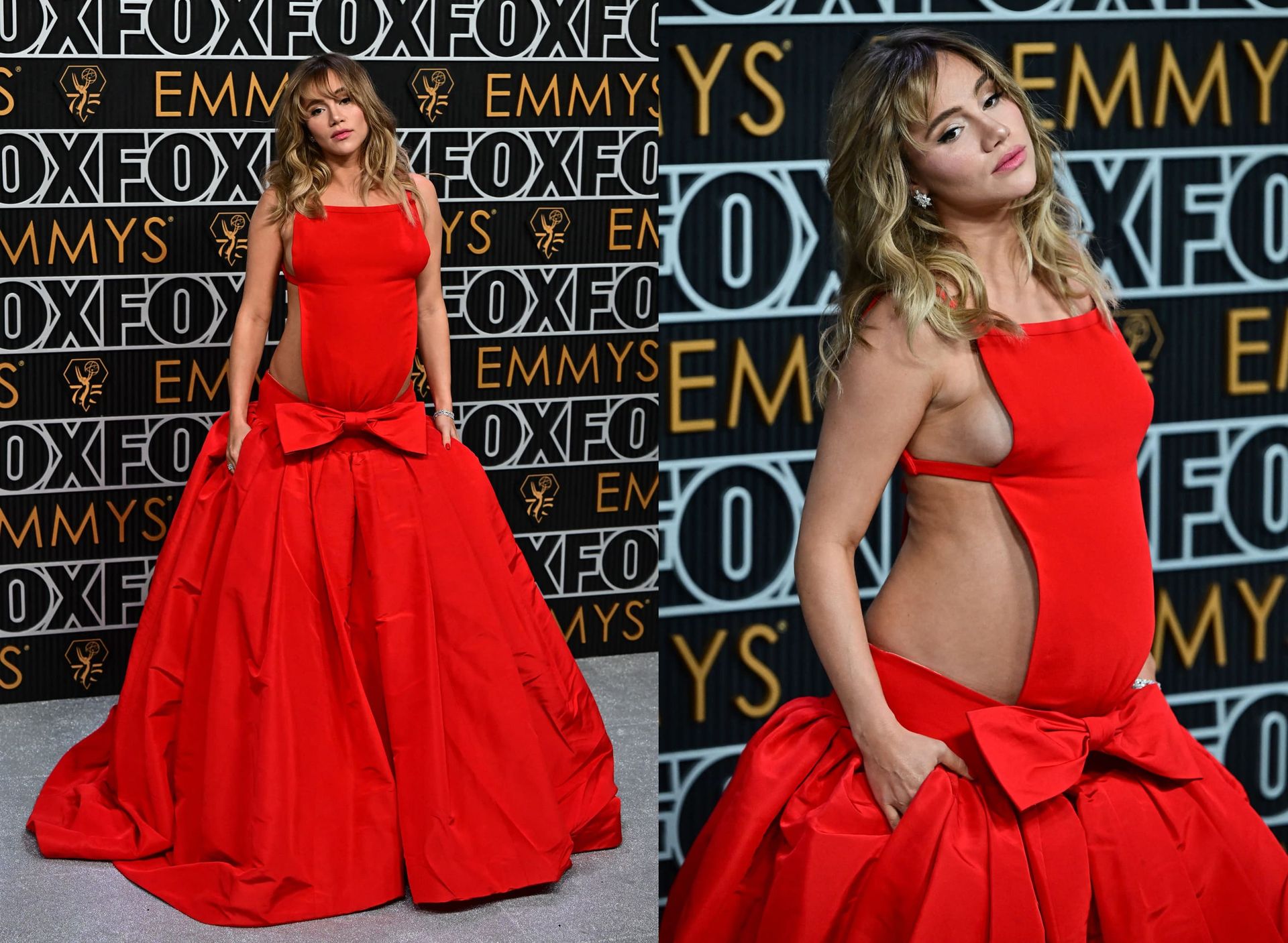 Беременная невеста Паттинсона с бантом на животе и Беллуччи с Бертоном под ручку: звездопад на церемонии премии Эмми 3