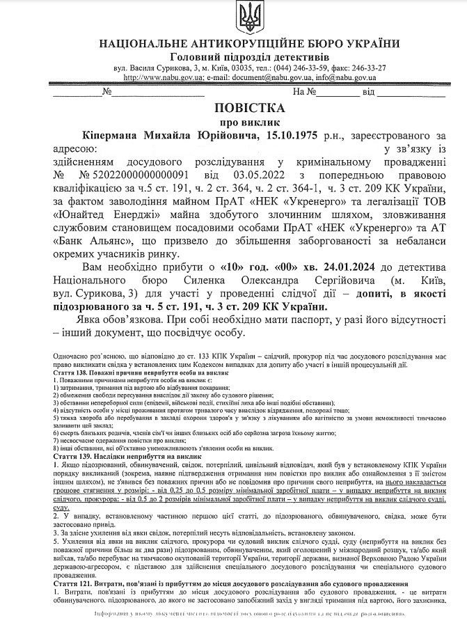 Повестка Кипермана