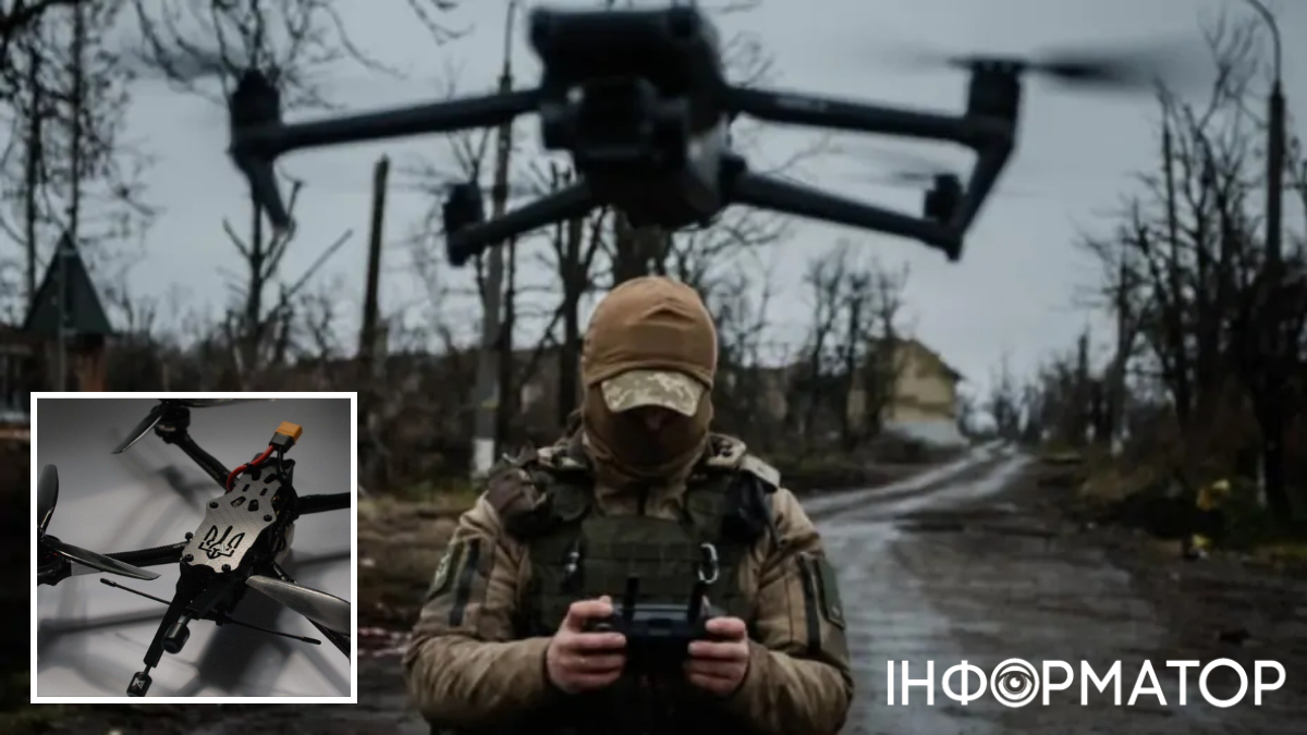 Военный ВСУ с дроном