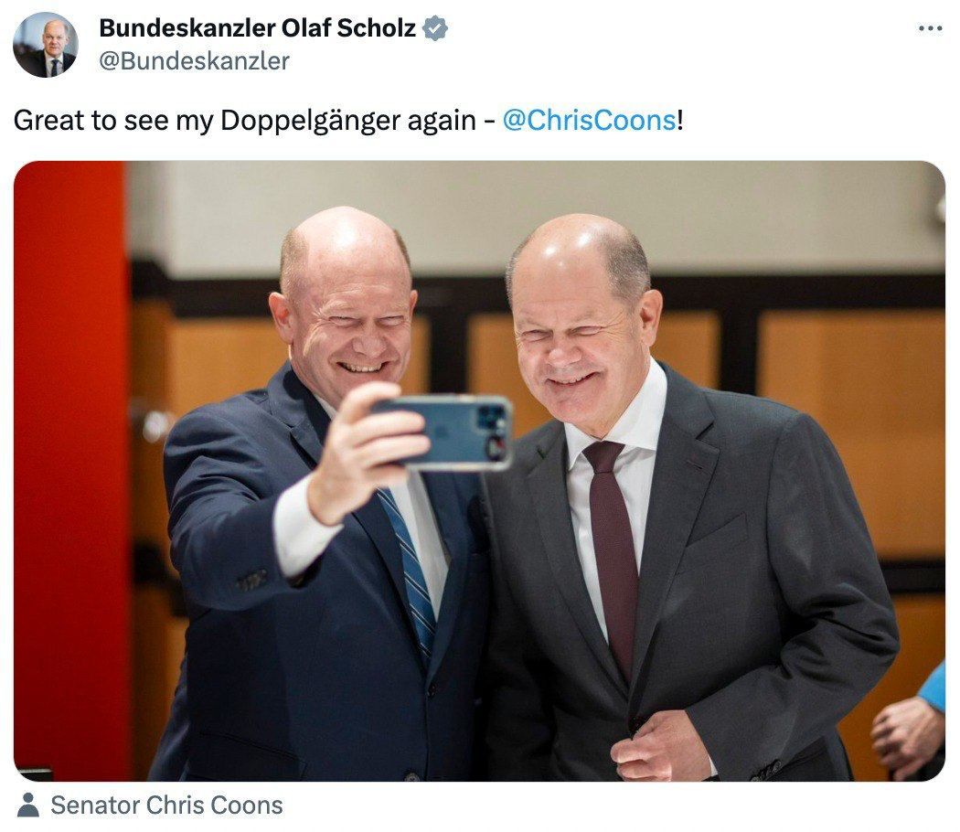 Несподівана зустріч: Шольц зустрів свого "двійника" під час візиту до США 1