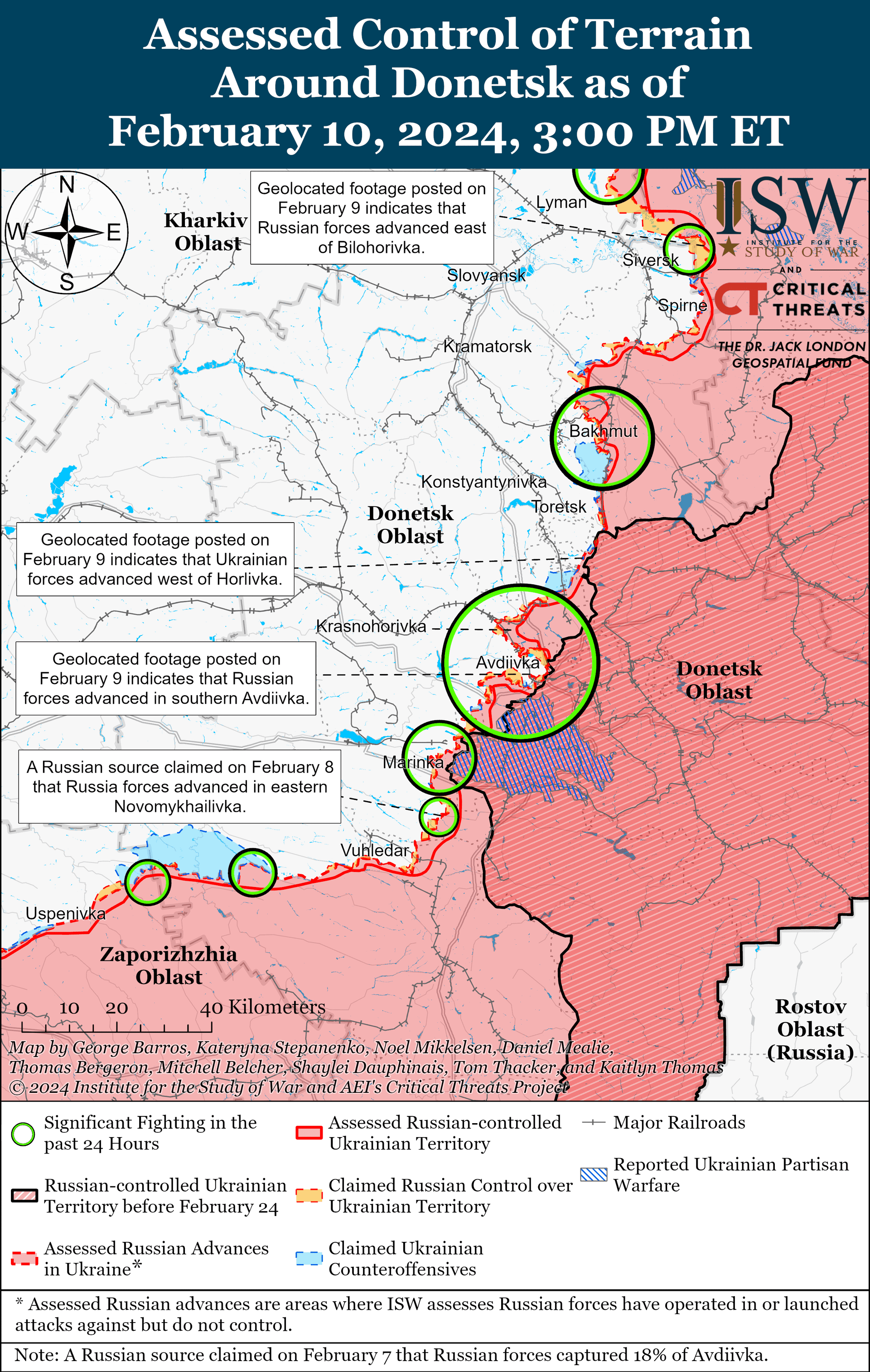 Россияне продвинулись вперед возле Авдеевки и Кременной, ВСУ наступают у Роботиного - карты 4