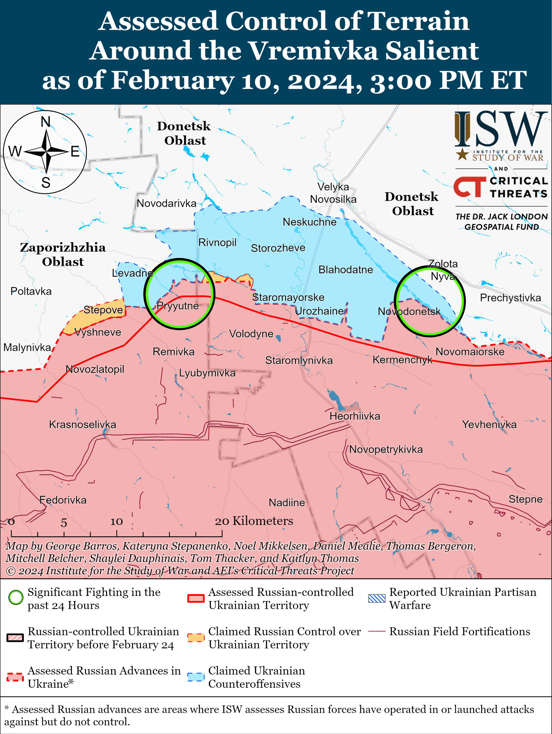 Россияне продвинулись вперед возле Авдеевки и Кременной, ВСУ наступают у Роботиного - карты 5