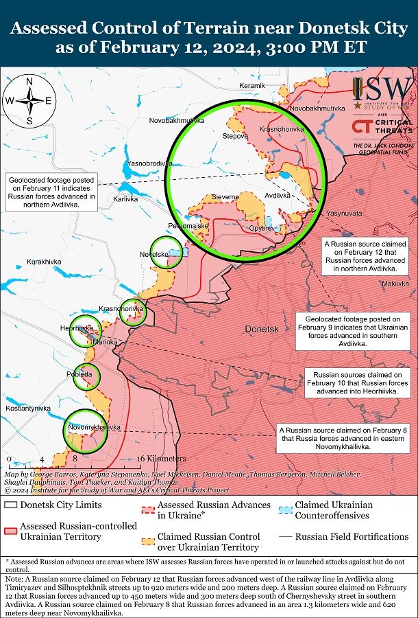 Ситуация возле Авдеевки. Карта боев ISW Ситуация возле Авдеевки. Карта боев ISW