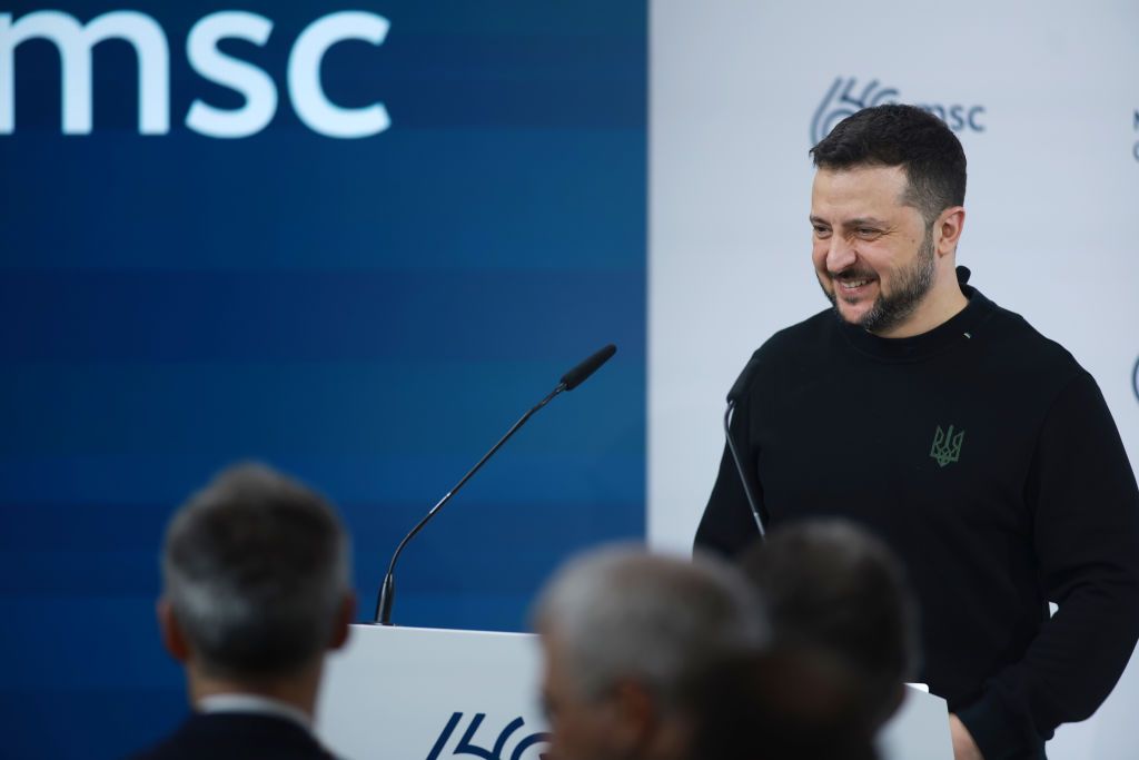Зеленський намагався переконати Захід не боятися падіння путінського режиму. Фото: Getty Images Зеленський намагався переконати Захід не боятися падіння путінського режиму. Фото: Getty Images