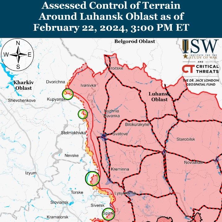 Карта бойових дій на Сході від ISW Карта бойових дій на Сході від ISW