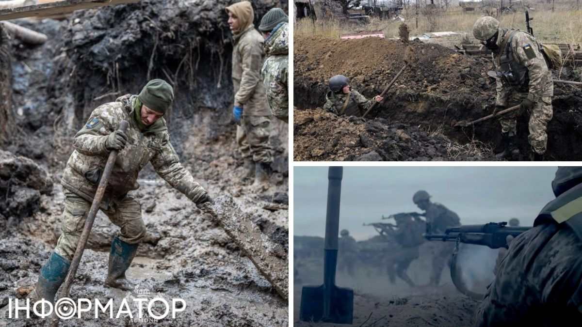 Військові ЗСУ з лопатами