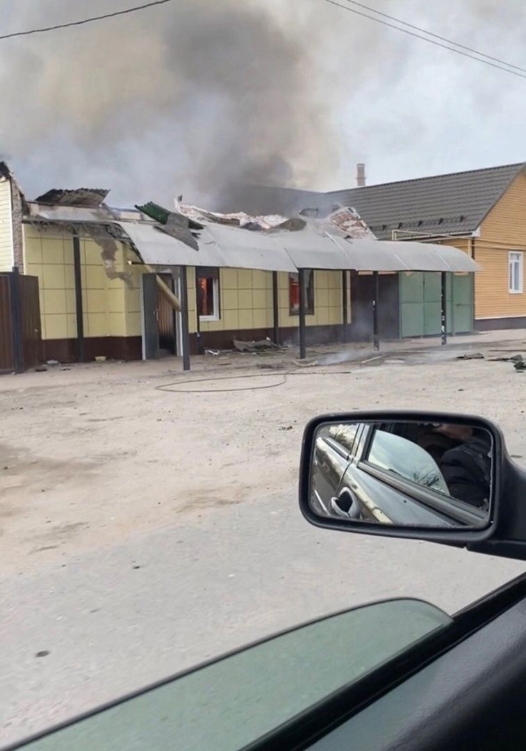 Прилет БПЛА по магазину