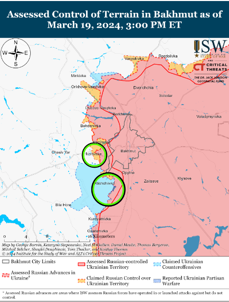 В ISW показали карти боїв на фронті: росіяни просуваються під Авдіївкою, проводячи атаки з втратами 2