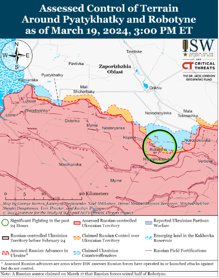 В ISW показали карти боїв на фронті: росіяни просуваються під Авдіївкою, проводячи атаки з втратами 4