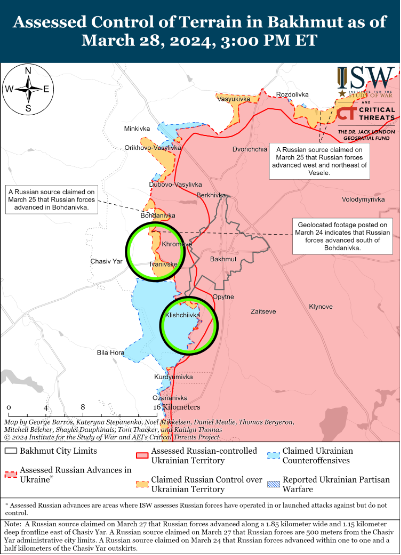 В ISW показали карти боїв на фронті: росіяни просунулися на одному із напрямків 2