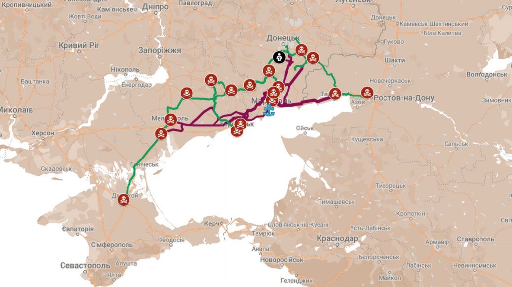 Зеленим кольором позначено існуючі залізничні колії. Зеленим кольором позначено існуючі залізничні колії.