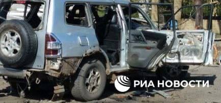 Подорванный автомобиль, вероятно принадлежавший Чайке Подорванный автомобиль, вероятно принадлежавший Чайке