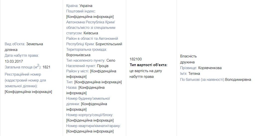 Из декларации Юрия Корявченкова Из декларации Юрия Корявченкова