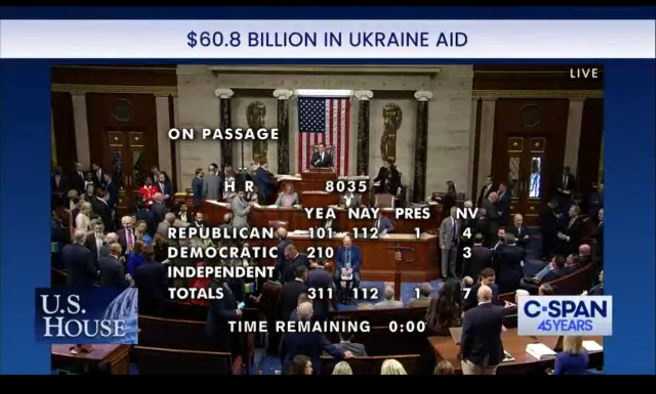 Палата представителей США проголосовала за выделение $61 млрд в помощь Украине 1