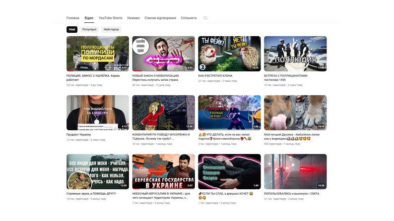 Скриншот з каналу підозрюваного Скриншот з каналу підозрюваного