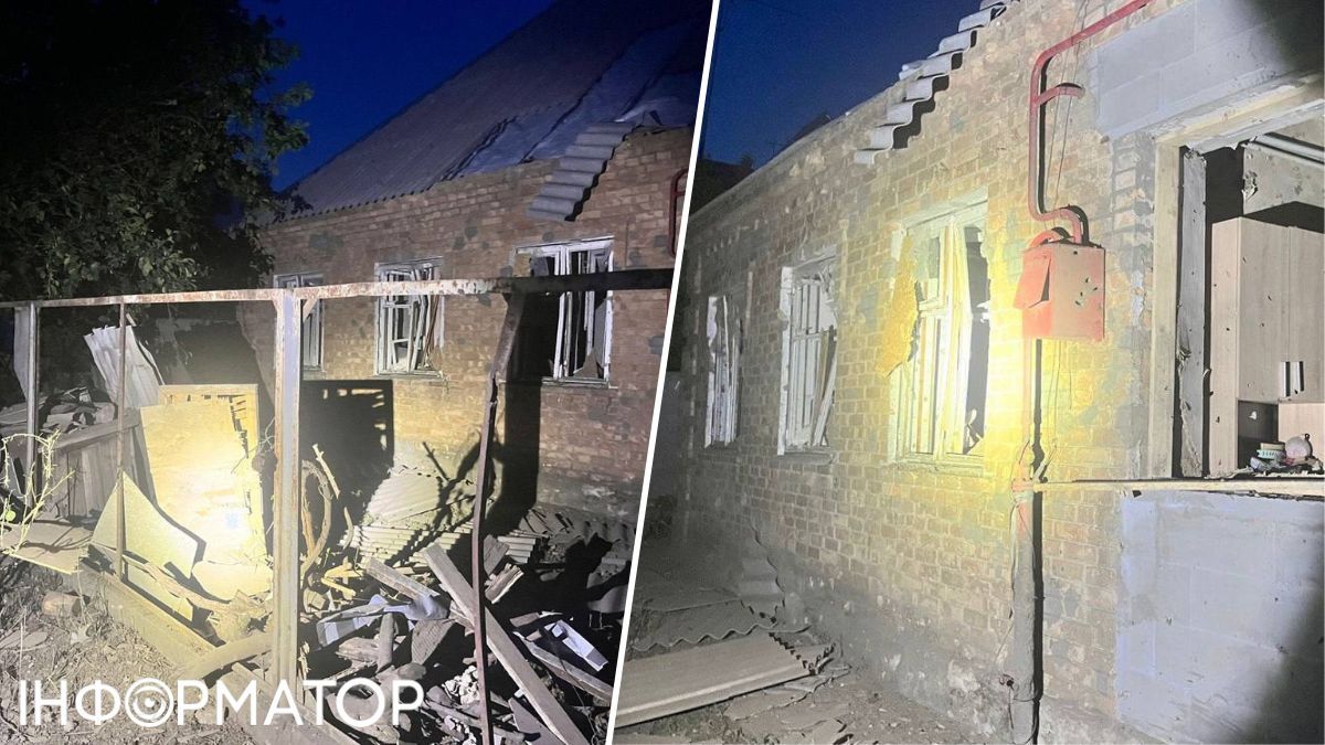 Последствия налета дронов на Никопольщине