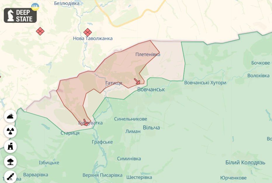 ВСУ выбивают оккупантов из Волчанска. Фото: Deepstate ВСУ выбивают окупантов из Волчанска. Фото: Deepstate
