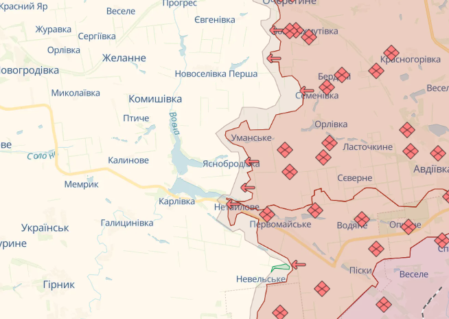 Россияне продвинулись вперед и оккупировали еще одну деревню в Донецкой области - DeepState 1