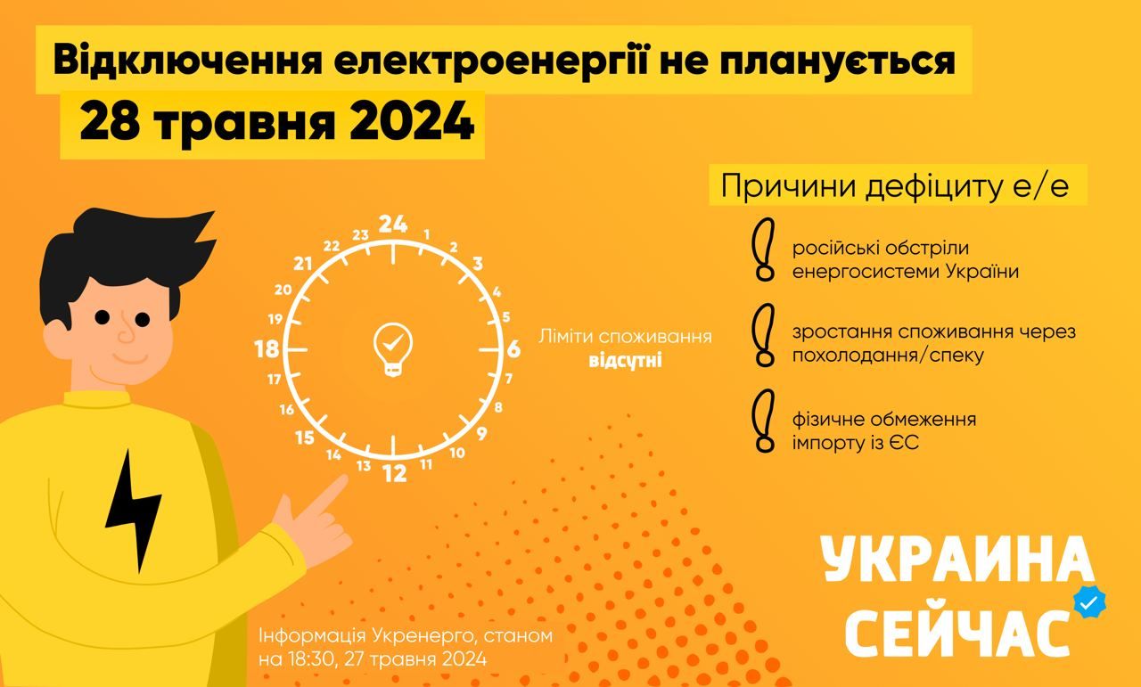 В Укренерго розповіли, чи вимикатимуть світло 28 травня 1