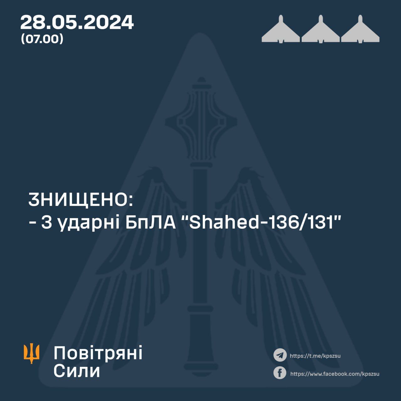 Росія вдарила по Україні шахедами: скільки ворожих дронів вполювали сили ППО 1