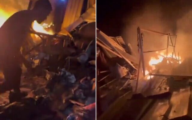 Кадри з наслідками удару по табору Кадри з наслідками удару по табору