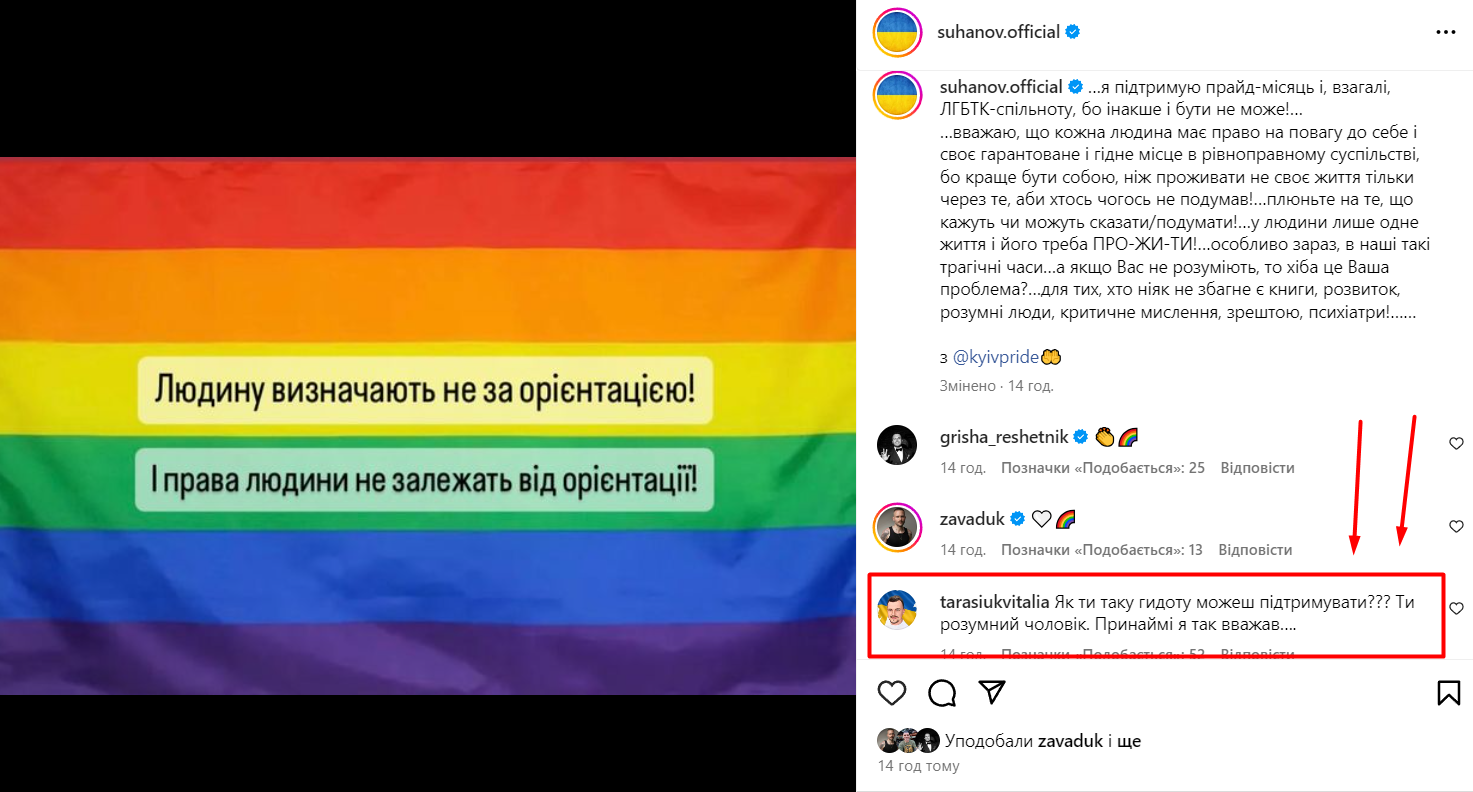 Перша публікація Суханова на тему ЛГБТ-прайду в Україні Перша публікація Суханова на тему ЛГБТ-прайду в Україні