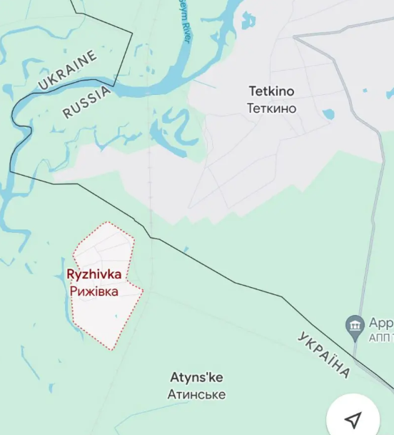 Ворожі ДРГ облюбували селище Рижівку. Фото: deepstatemap.live Ворожі ДРГ облюбували селище Рижівку. Фото: deepstatemap.live