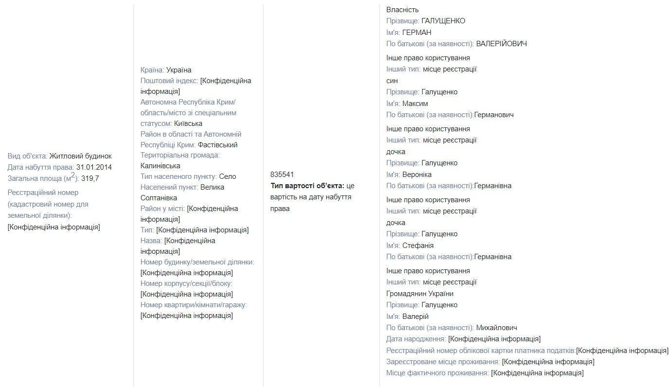 Из декларации Галущенко Из декларации Галущенко