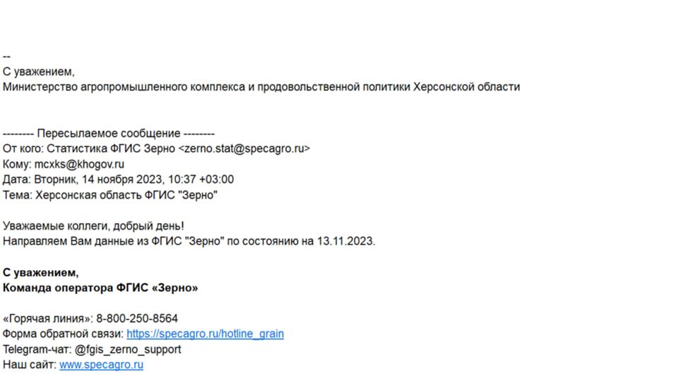 Скільки врожаю з окупації не зібрала Україна? Федеральна система Зерно в окупованій Херсонщині 1