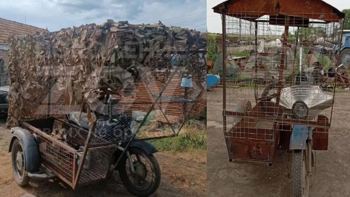 Российские военные мотоциклы с клеточной броней. Фото: соцсети Российские военные мотоциклы с клеточной броней. Фото: соцсети