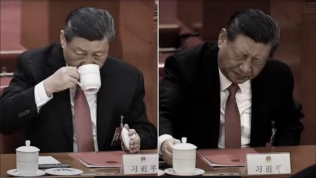 Скриншоты по трансляции съезда компартии китая обсуждаются как одно из свидетельств инсульта в Си Цзиньпине