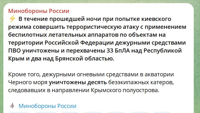 Заявление Миноероны РФ Заявление Миноероны РФ