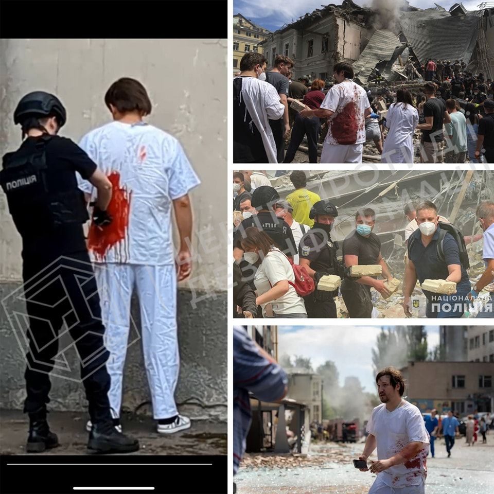 Оккупанты разгоняют циничный фейк о окровавленном враче из Охматдета: в чем они прокололись (фото) 1