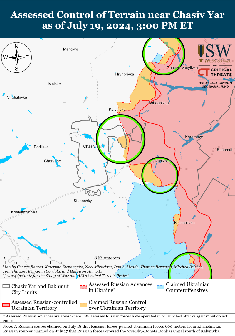 Армія РФ просунулась на схід від Торецька і продовжує наступ біля Часового Яру - ISW 2