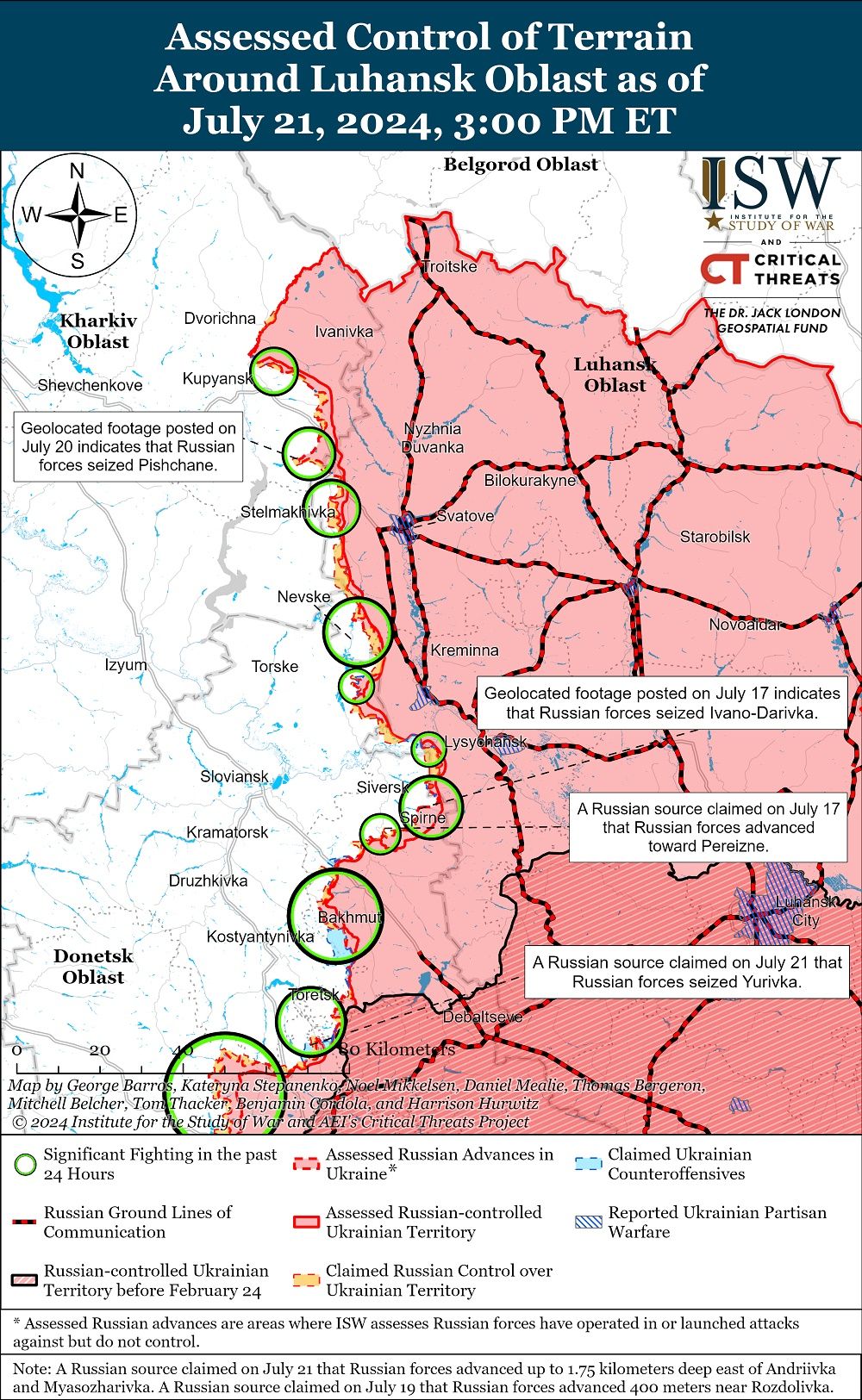 Луганское направление, карта ISW Луганское направление, карта ISW