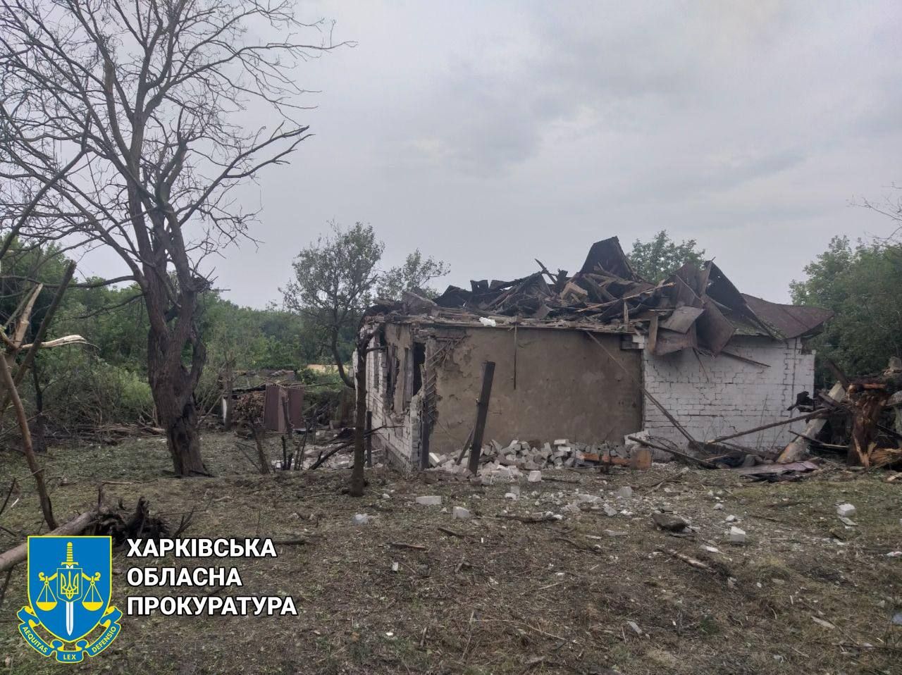 Приватний будинок, знищений ударами росіян по Харківщині 22 липня 2024 року. Фото - Харківська обласна прокуратура Приватний будинок, знищений ударами росіян по Харківщині 22 липня 2024 року. Фото - Харківська обласна прокуратура